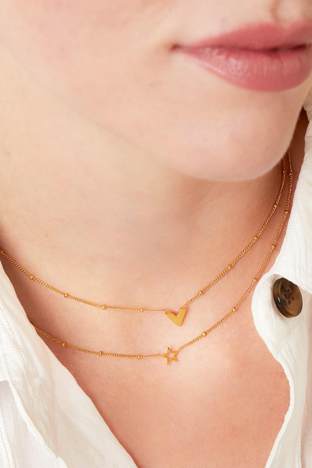Collana a V in acciaio inossidabile Gold Stainless Steel