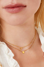 Cuore di collana minimalista Gold Stainless Steel