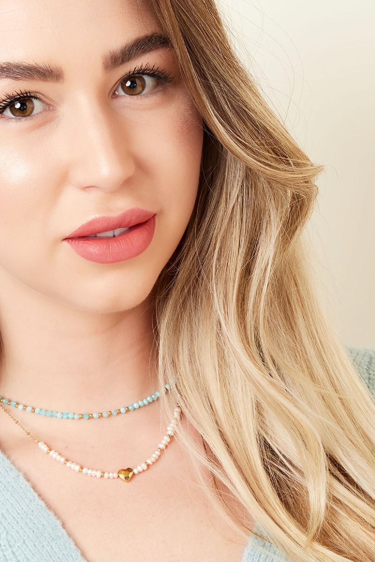 Collana bellissima perla Gold Stainless Steel