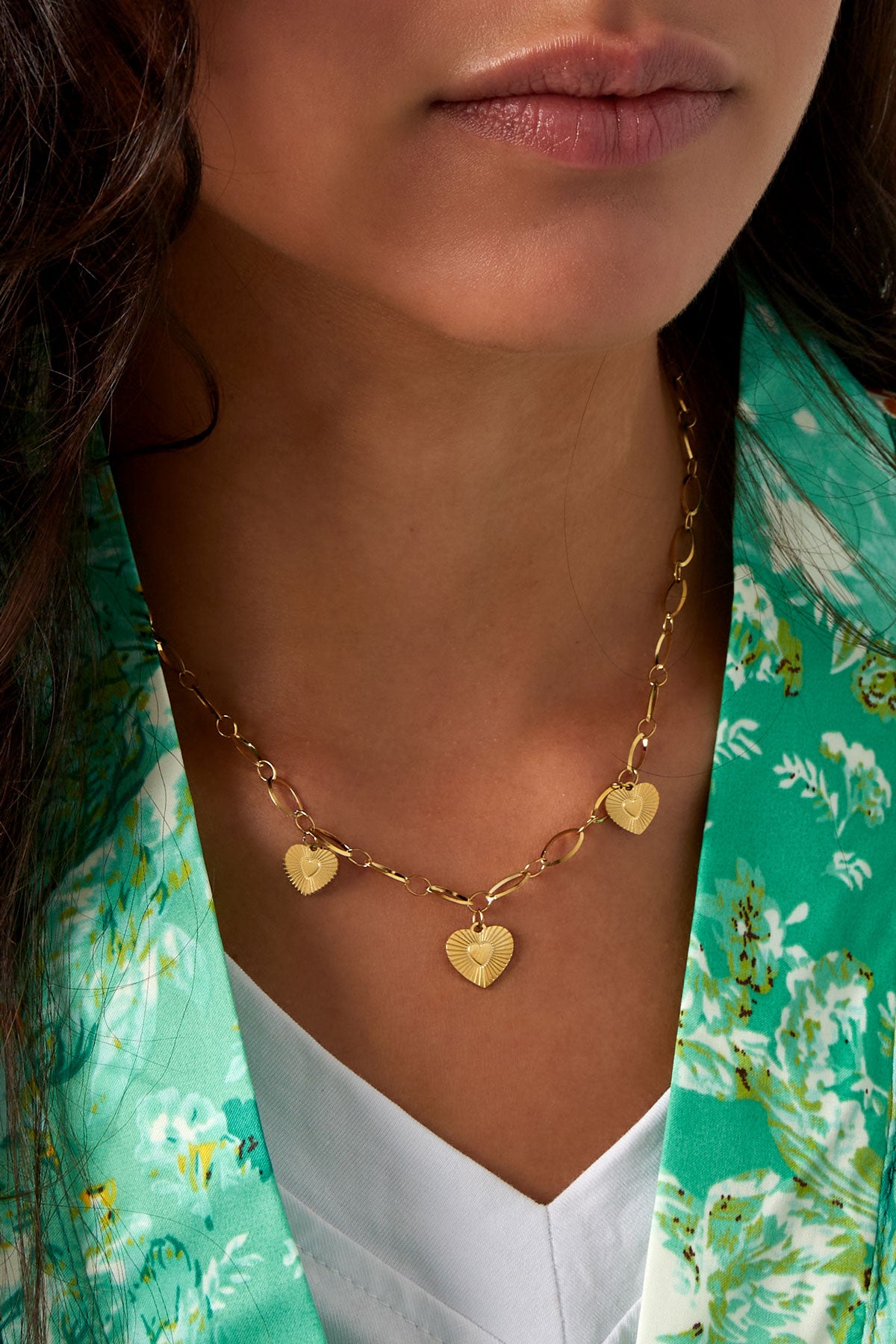 collana tre cuori monete