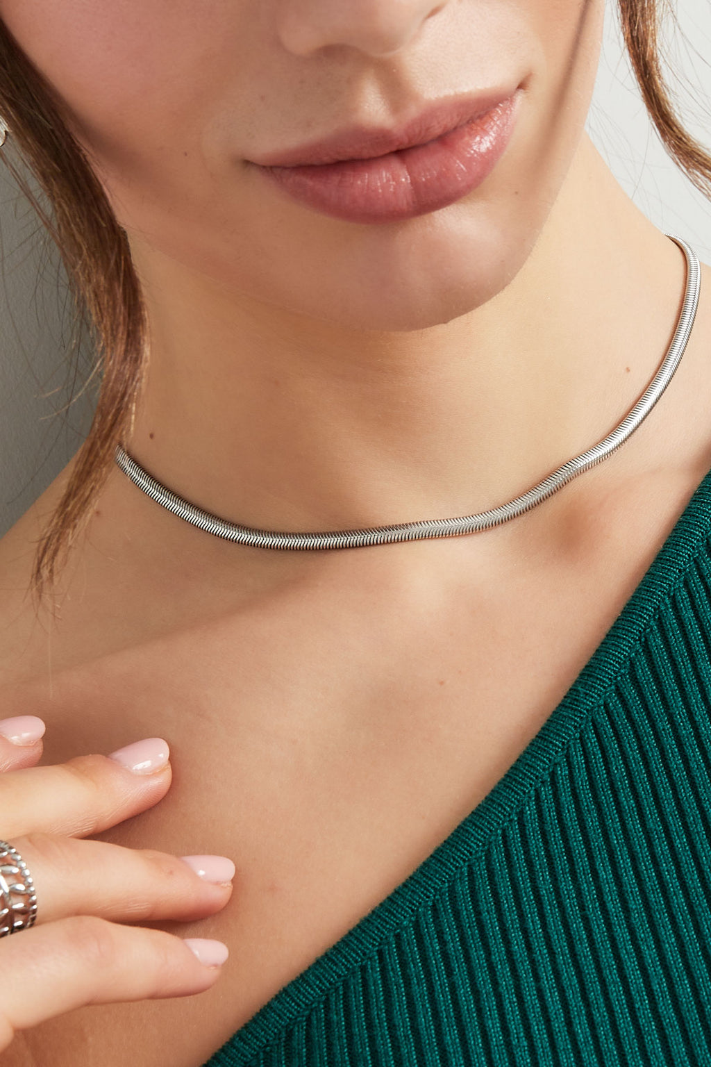 Collana piatta con stampa - Colore oro-4.0MM