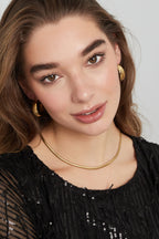 Collana piatta con stampa - Colore oro-4.0MM