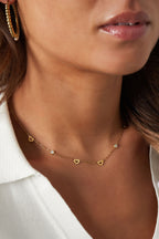 Collana con ciondoli a cuore e diamanti - acciaio inossidabile