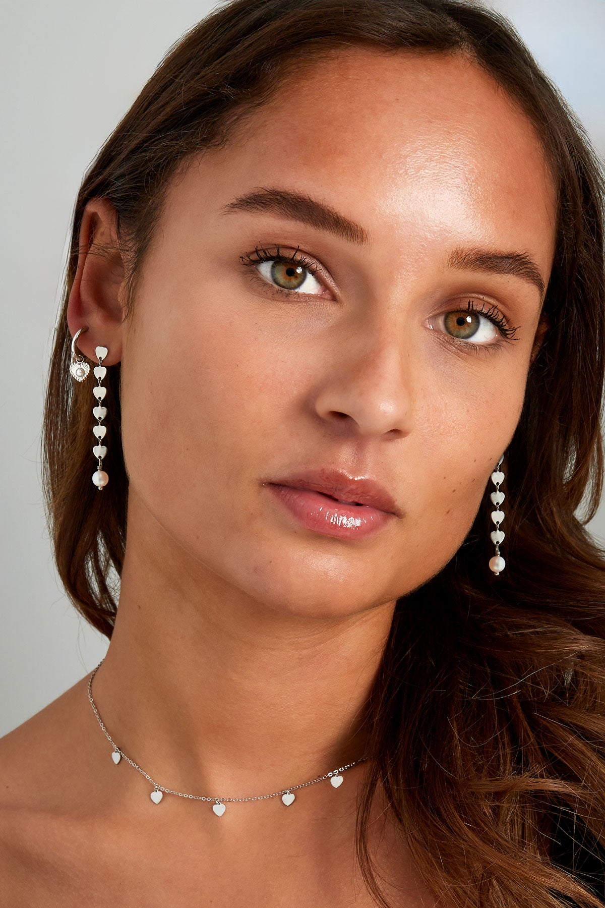 collana semplice con pendenti a cuore