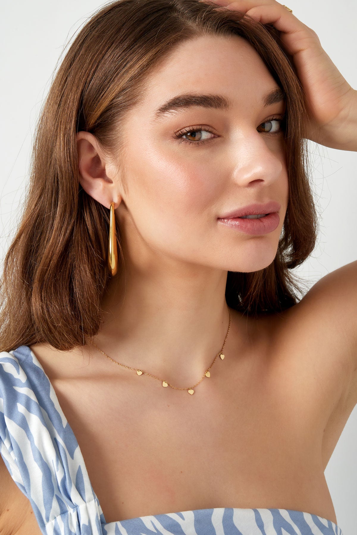 collana semplice con pendenti a cuore
