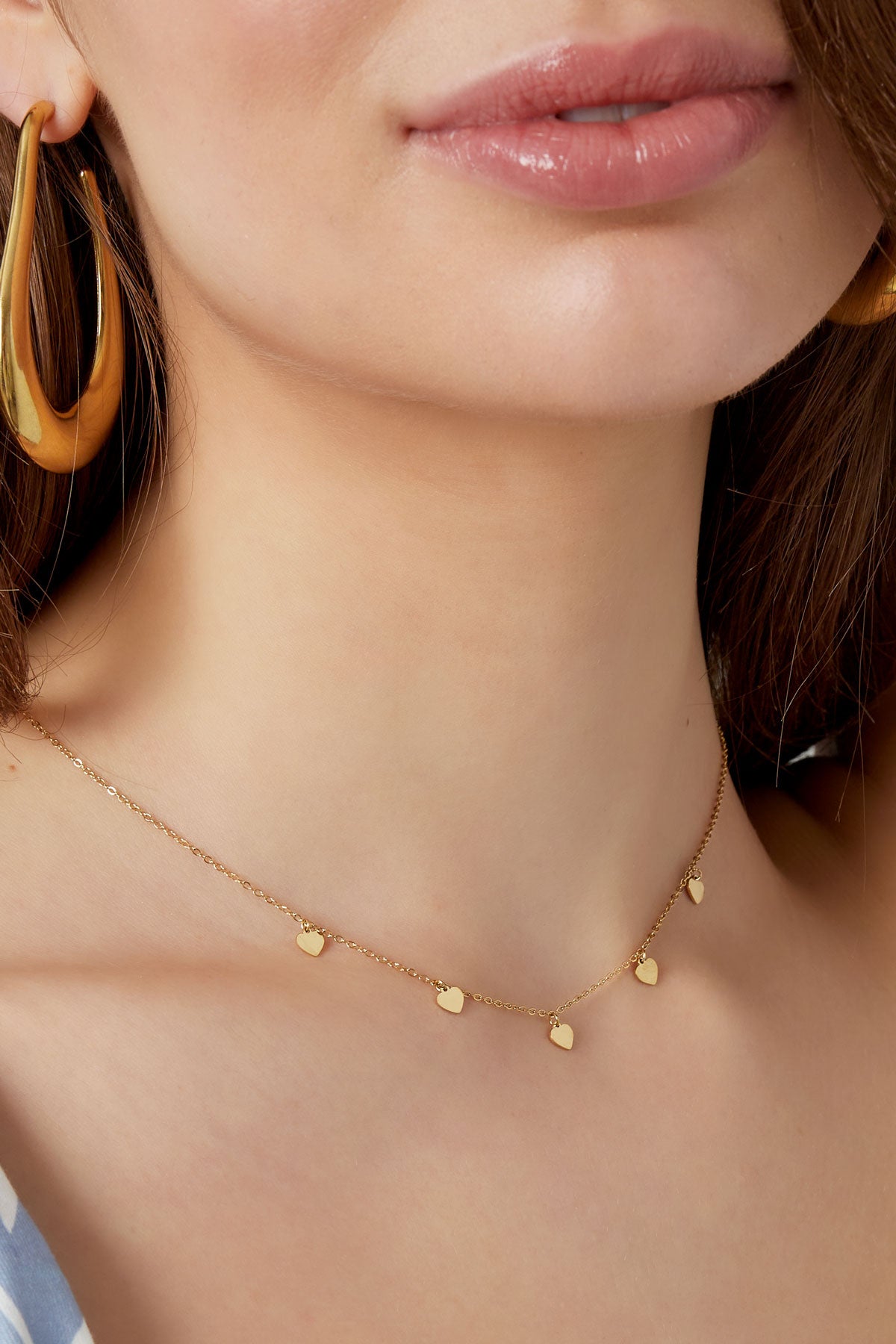 collana semplice con pendenti a cuore