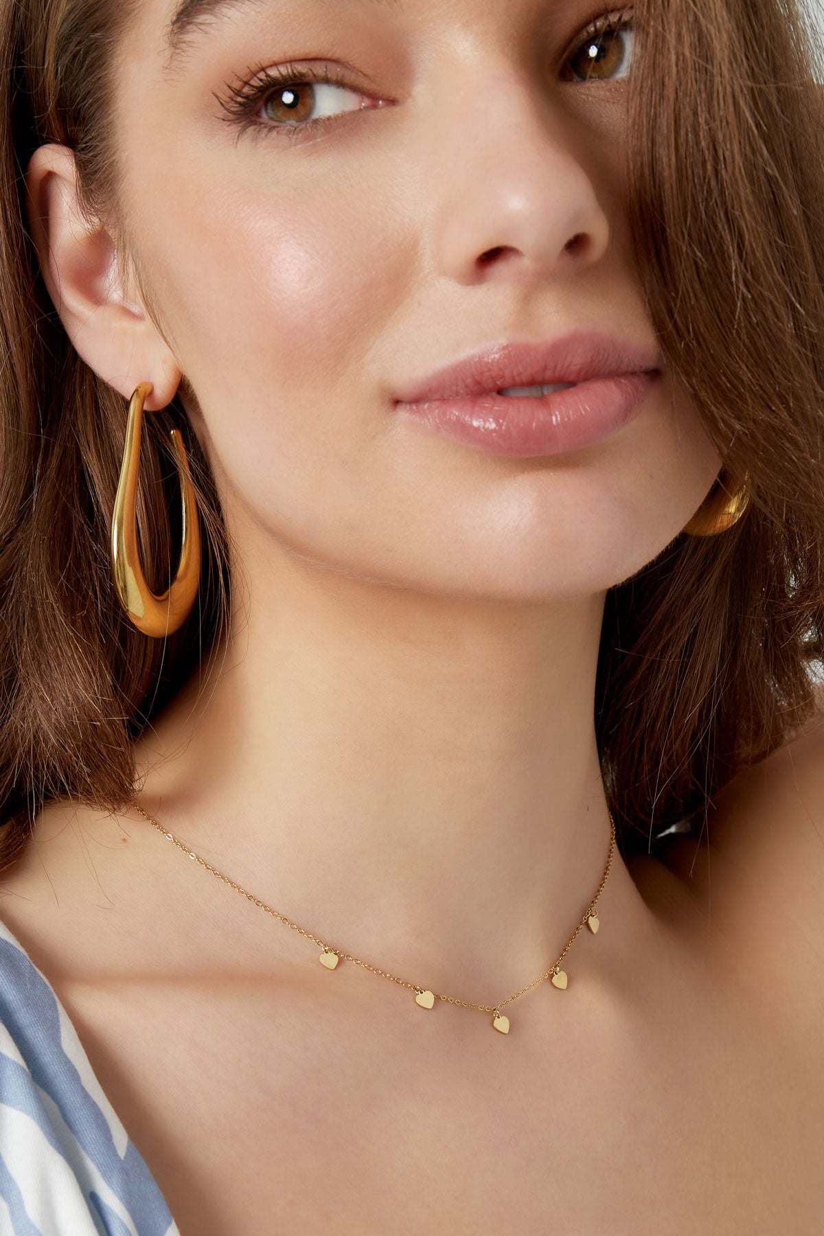 collana semplice con pendenti a cuore