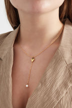 collana classica con cuore e perle