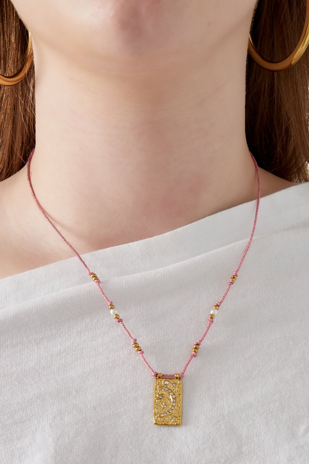 Collana Moony - Colore arancione e oro