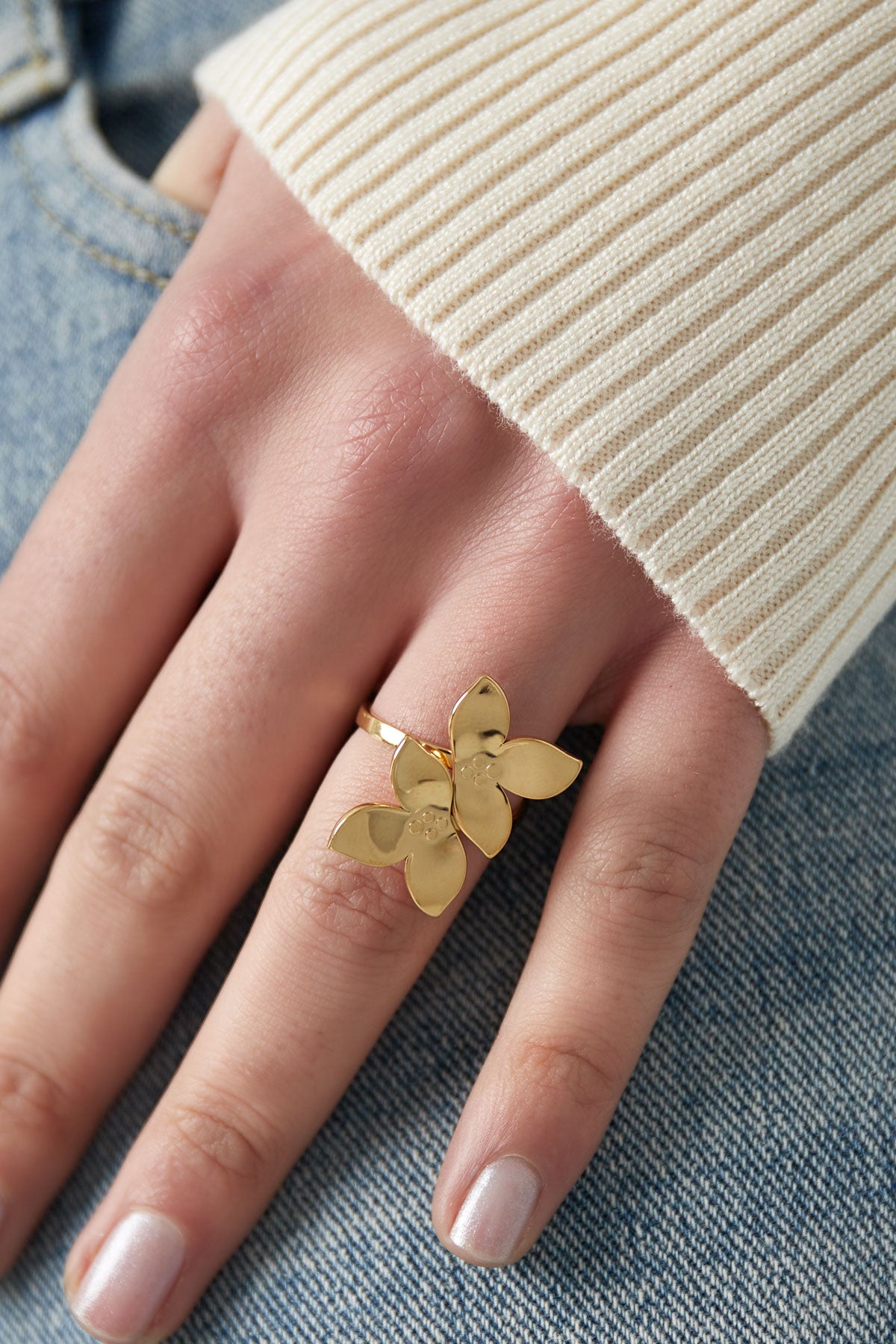 anello duo di fiori