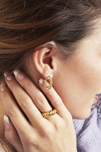 Orecchini Pendenti Twist Gold Stainless Steel