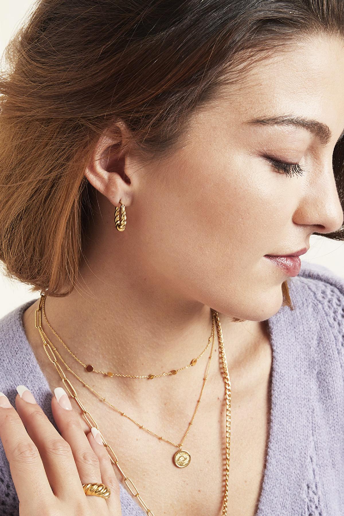 Orecchini Pendenti Twist Gold Stainless Steel