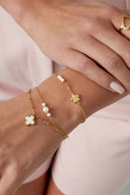 bracciale fiore con perle