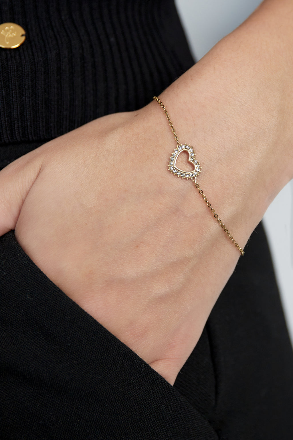 bracciale con cuore di diamanti