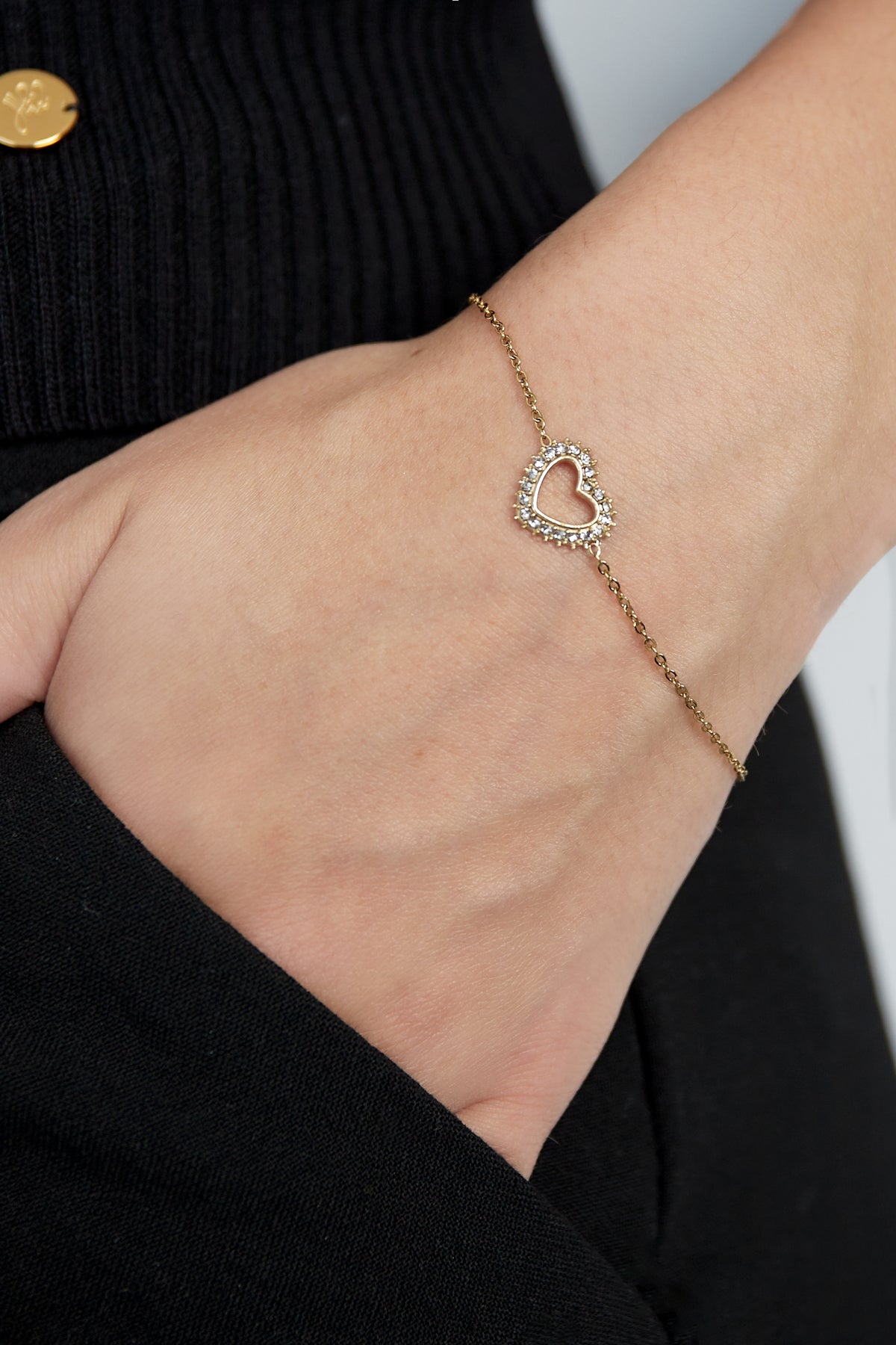 bracciale con cuore di diamanti