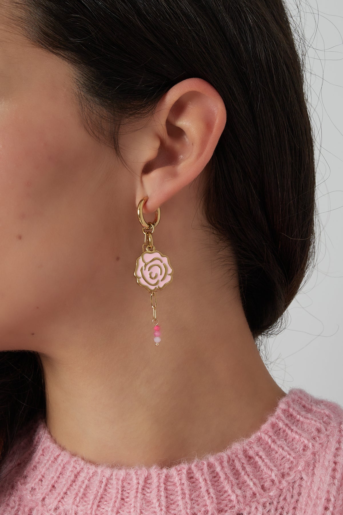 Orecchini cuore rosa