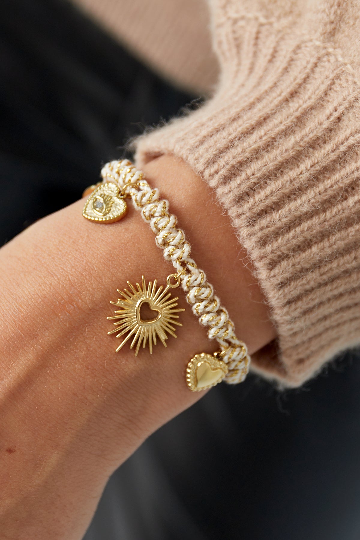 Bracciale legato in amore - Colore verde e oro