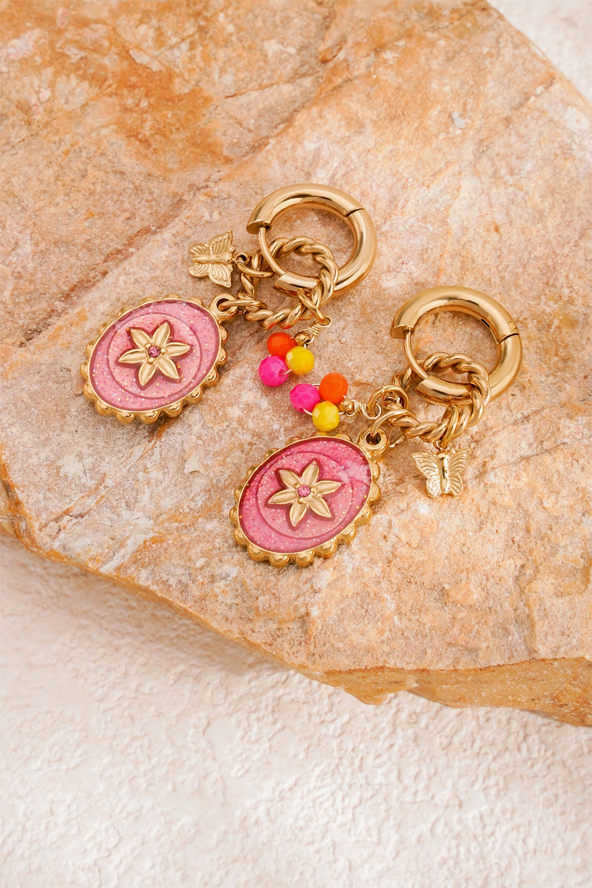 orecchini polvere di stelle rosa