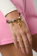Braccialetti con ciondoli in acciaio inossidabile con nodo a fiocco, casual, semplici, da indossare tutti i giorni, gioielli da donna