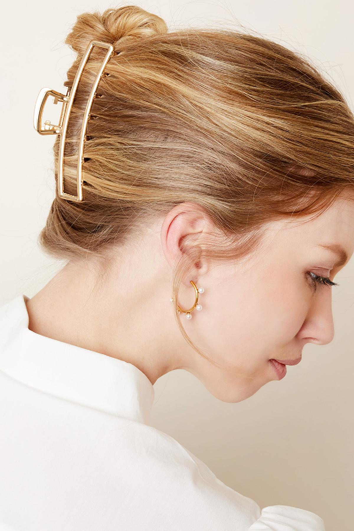 Fermaglio per capelli grande in metallo color Colore oro Vintage gold
