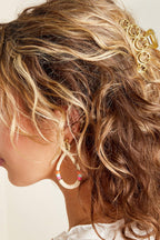 Fermaglio per capelli grande in metallo Smiley Vintage gold