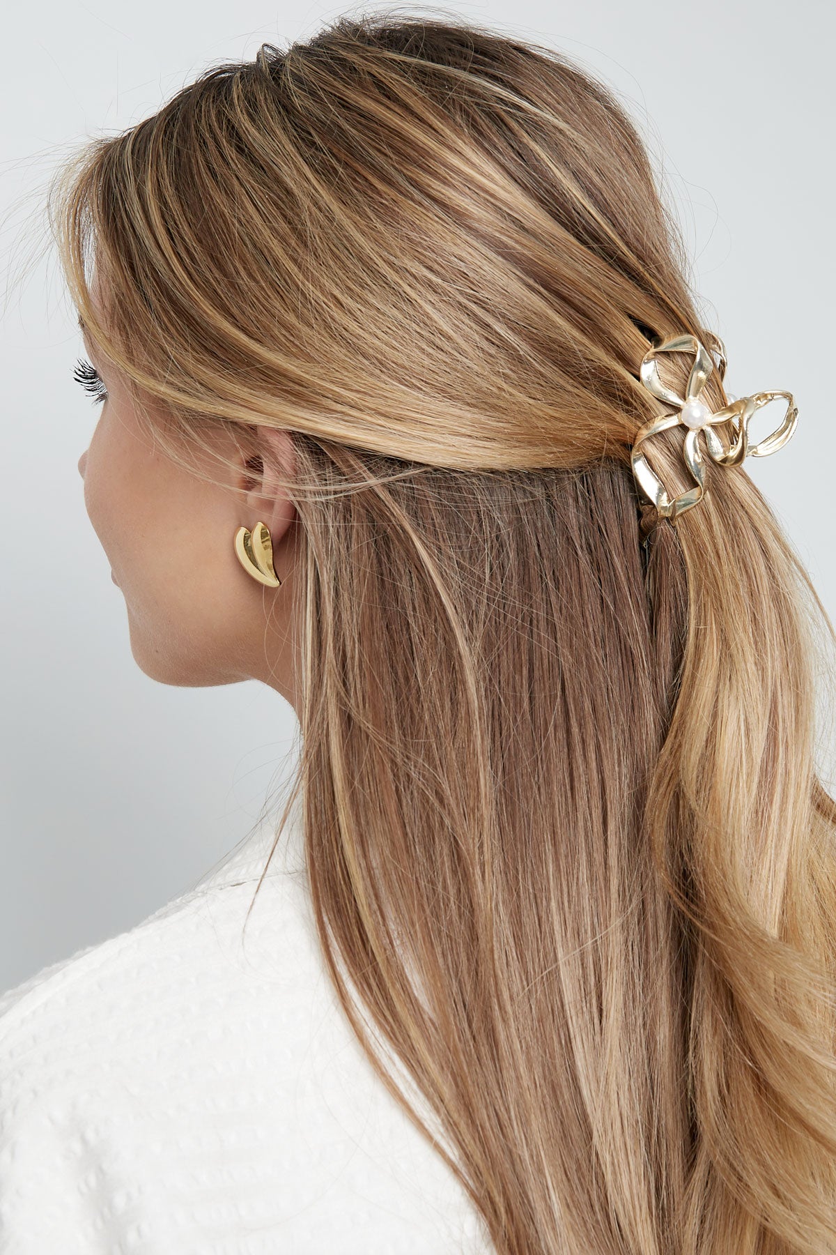 fiocco con fermaglio per capelli con perle