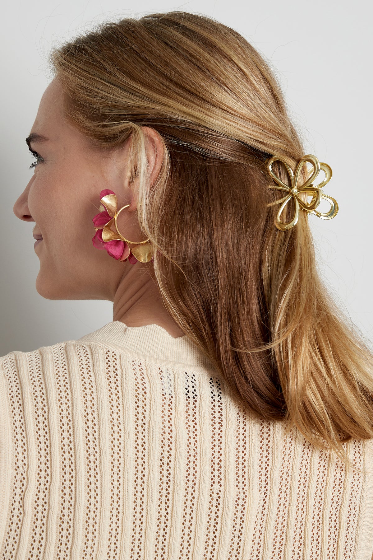 Fermaglio per capelli Flower Power - dorato