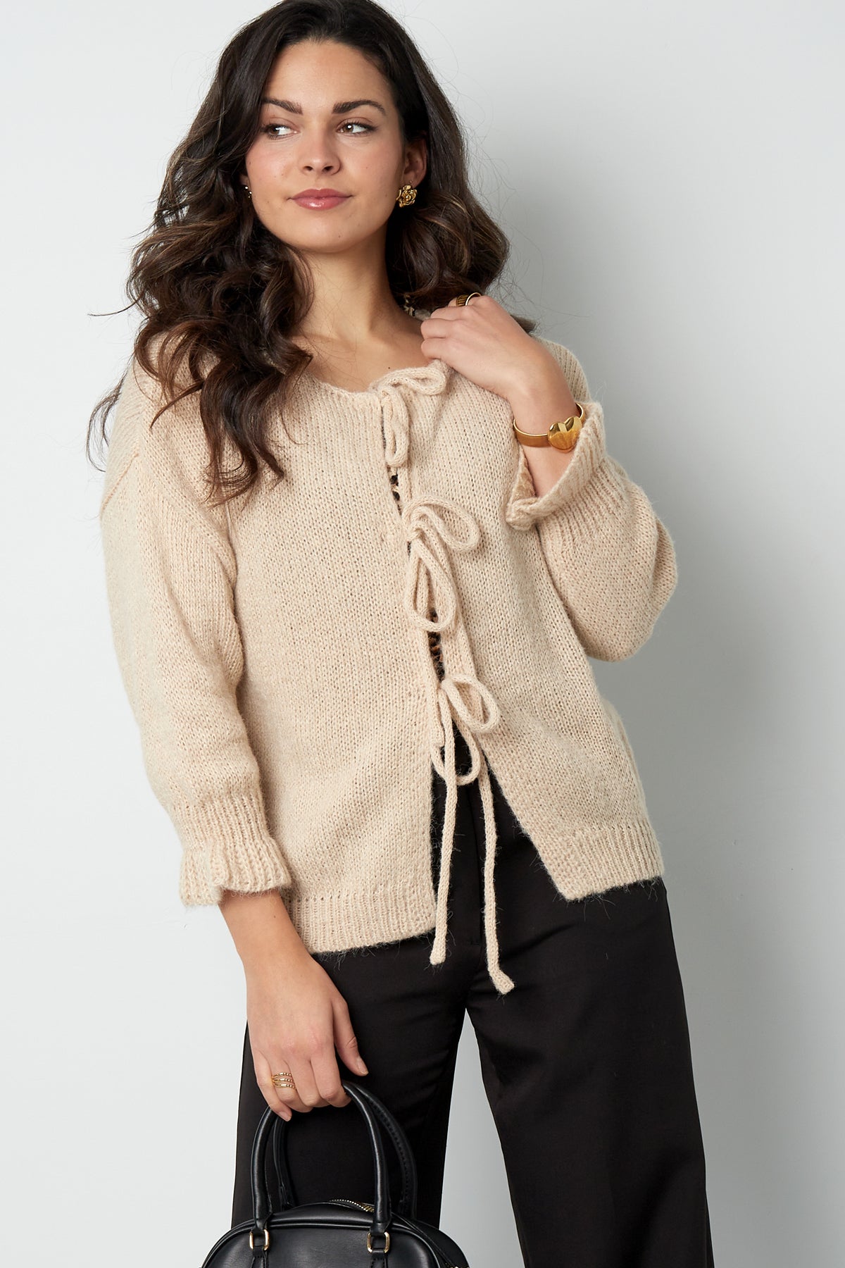 Magliette a Manica Corta Donna in Nylon Oversized con Chiusura a Nastro