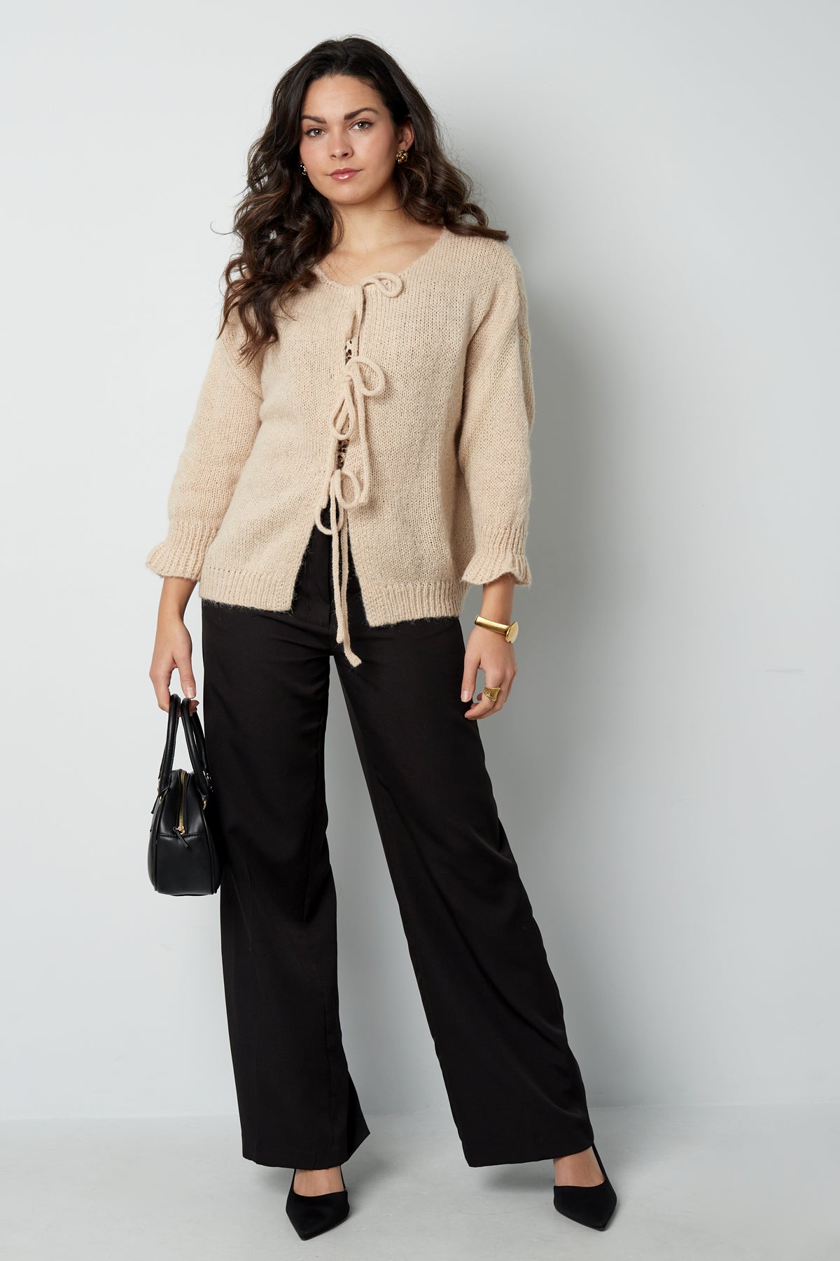 Magliette a Manica Corta Donna in Nylon Oversized con Chiusura a Nastro