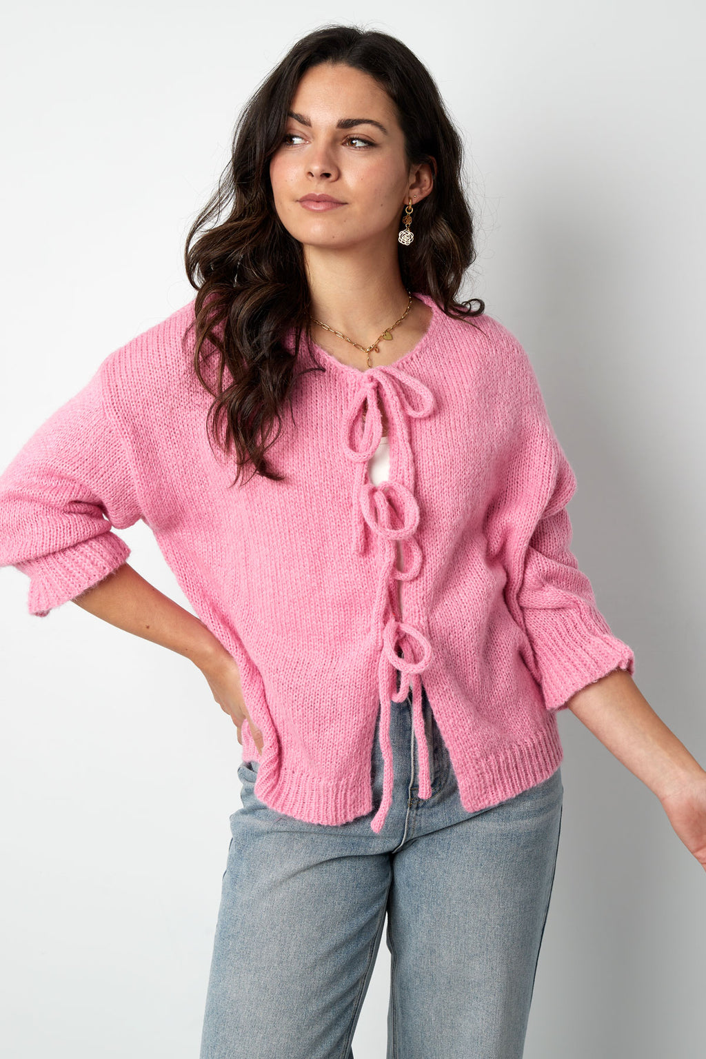Magliette a Manica Corta Donna in Nylon Oversized con Chiusura a Nastro