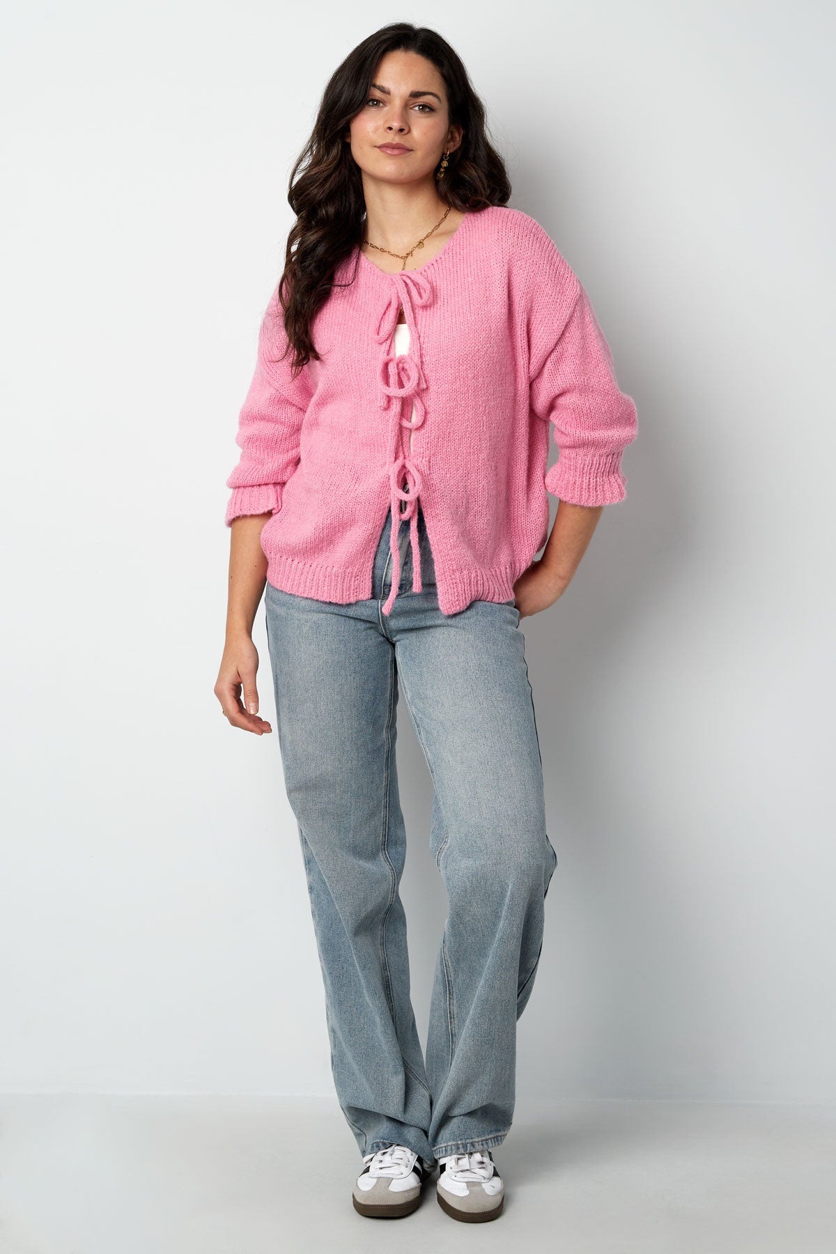 Magliette a Manica Corta Donna in Nylon Oversized con Chiusura a Nastro