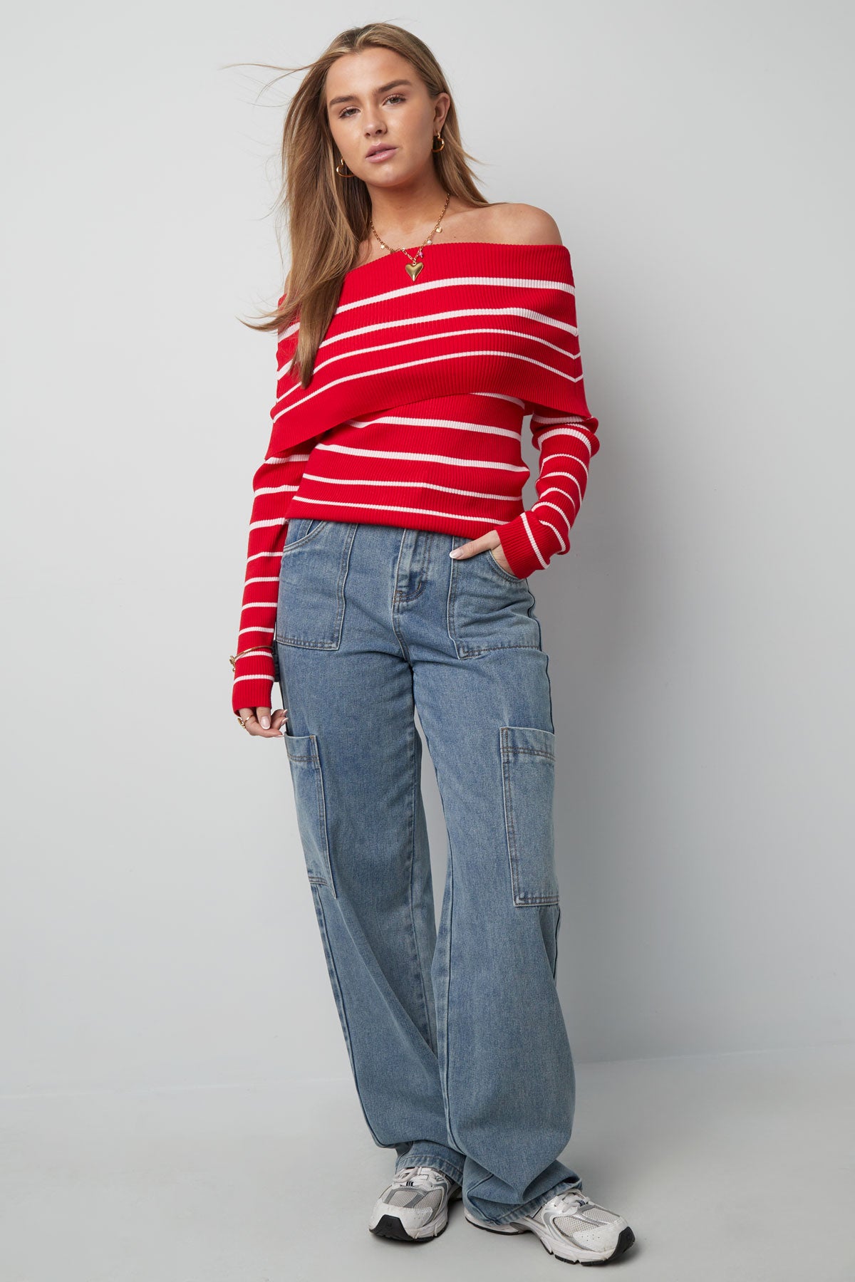 Cotone Tessuto Pantaloni Dritti Donna Casual Colore Puro Indaco Medio