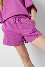 Cotone Donna Shorts Casual Cintura con Cordino