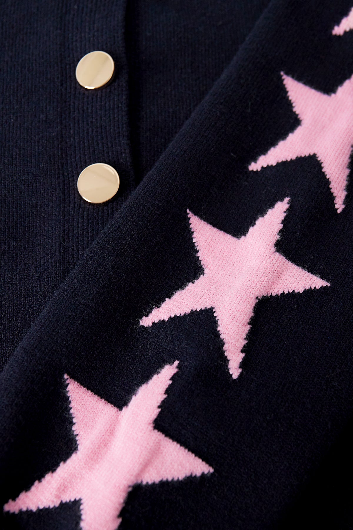 Cardigan di Viscosa Donna Taglio Corto Motivo a Stelle