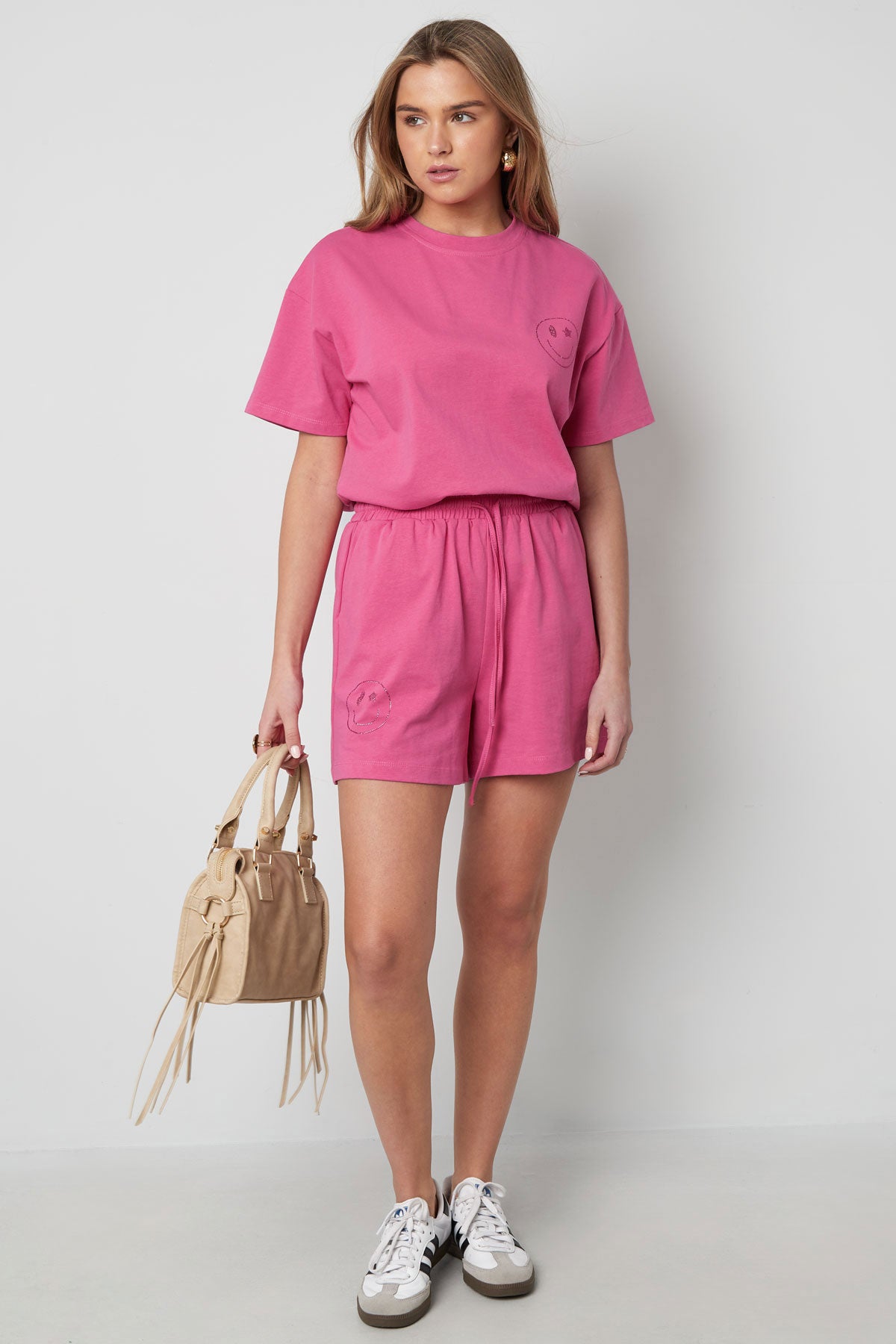 Cotone Donne Shorts Casual Cordino Vita Elastica