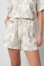 Cotone Shorts Donna Cordino Vita Elastica