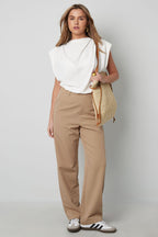 Cotton Blend Donna Wide Leg Bodysuit Primavera/Estate Comfort Fit