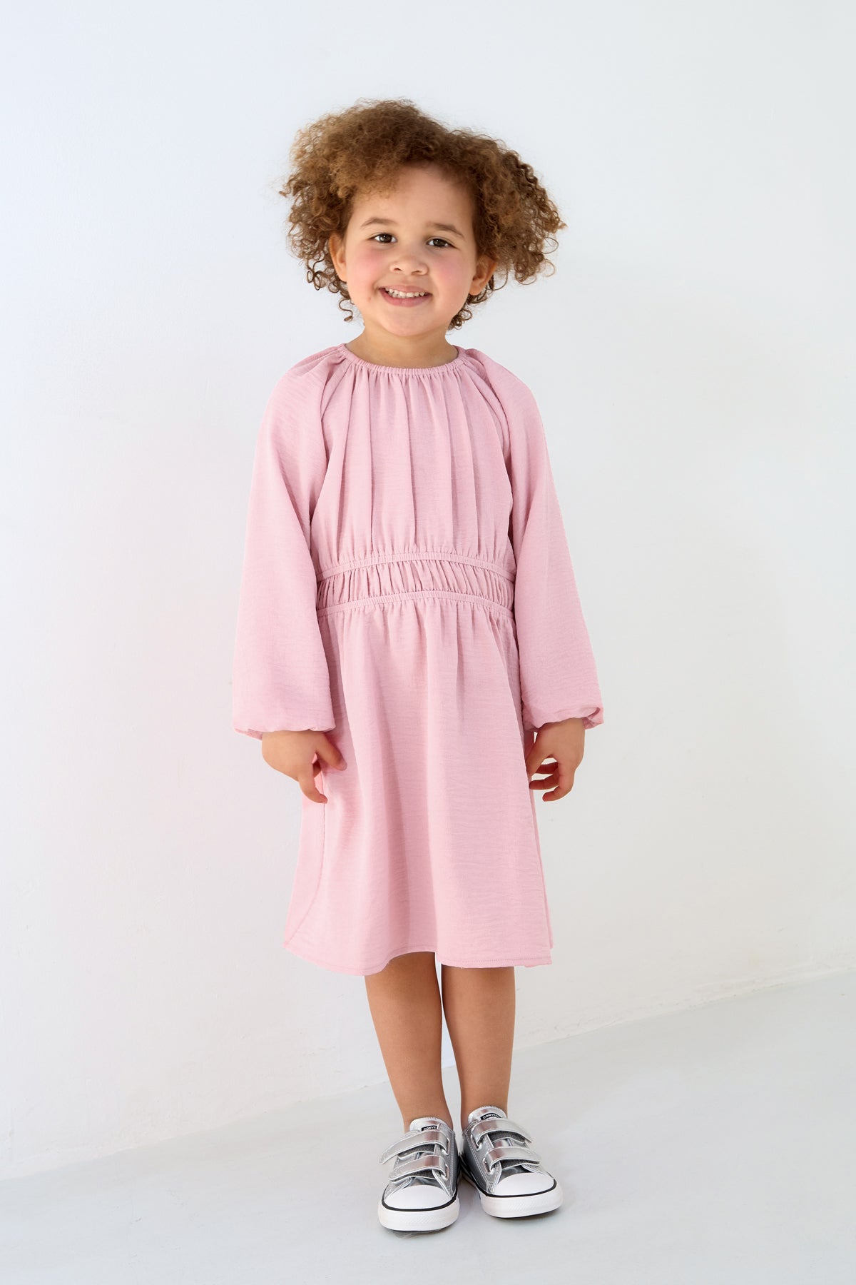 Abito Mini Donna in Poliestere Pieghevole Vita Elastica