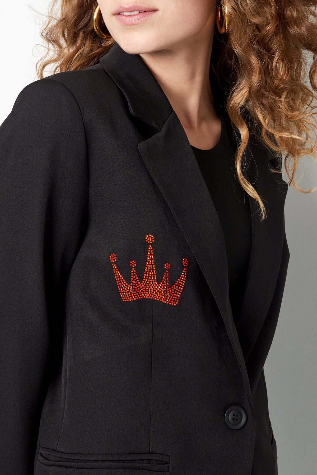 Giacca da Abito Donna in Poliestere Ricamo Corona