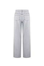 Pantaloni in Cotone Misto Casual Dritto Blu Indaco Chiaro