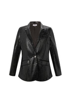 Giubbotto in Pelle PU Donna Set con Finitura Lucida