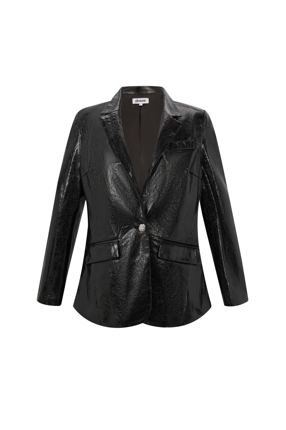 Giubbotto in Pelle PU Donna Set con Finitura Lucida