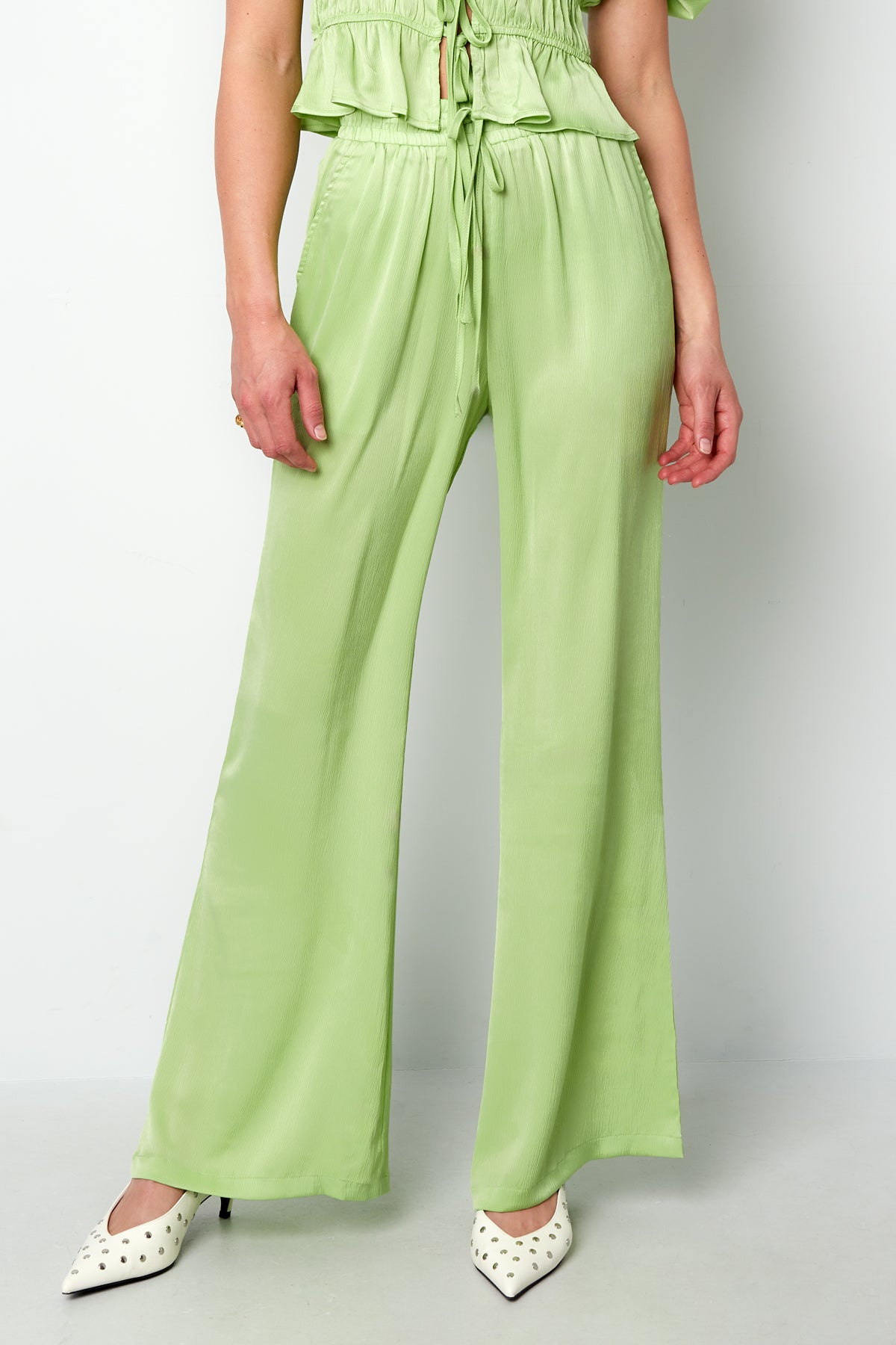 Pantaloni Dritti Donna in Poliestere Tessuto Casual Colore Puro Primavera/Estate