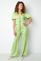 Pantaloni Dritti Donna in Poliestere Tessuto Casual Colore Puro Primavera/Estate