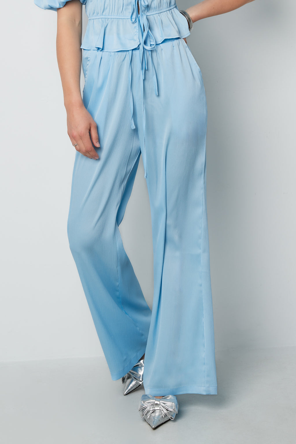 Pantaloni Dritti Donna in Poliestere Tessuto Casual Colore Puro Primavera/Estate