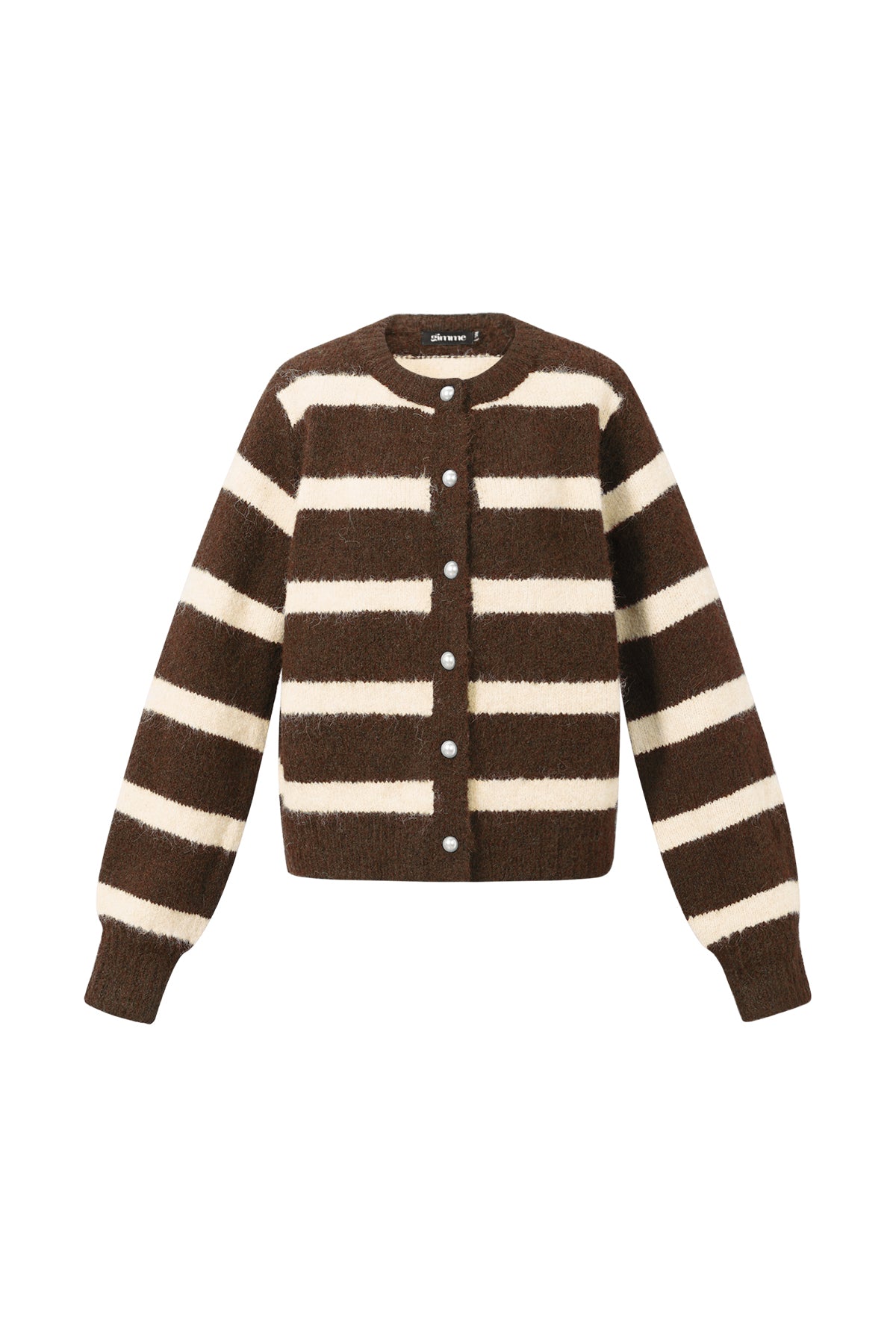 Cardigan Donna in Fibra di Poliestere Maglia Stile Casual a Righe