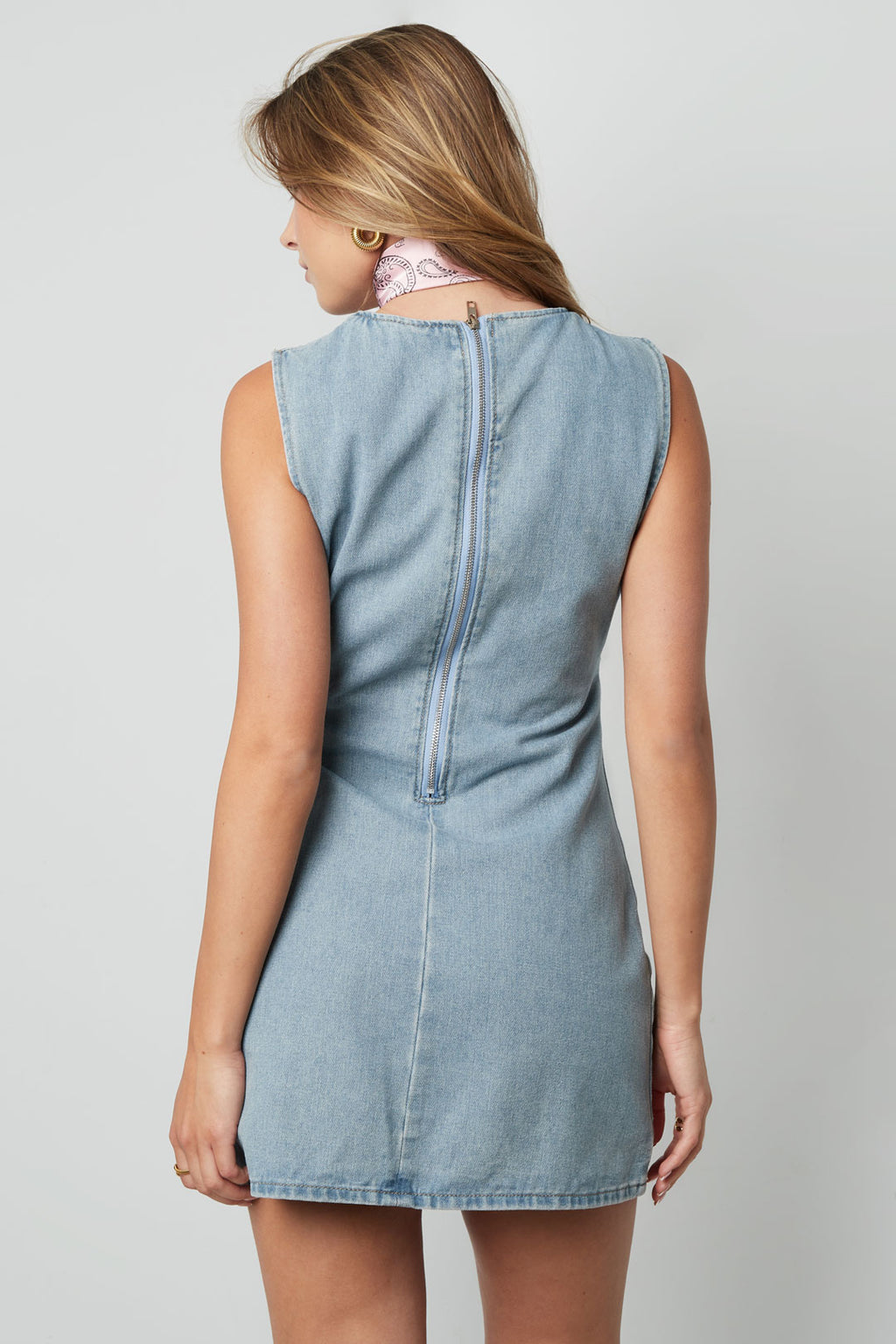 Cotone Abito Mini Donna Senza Maniche Bodycon
