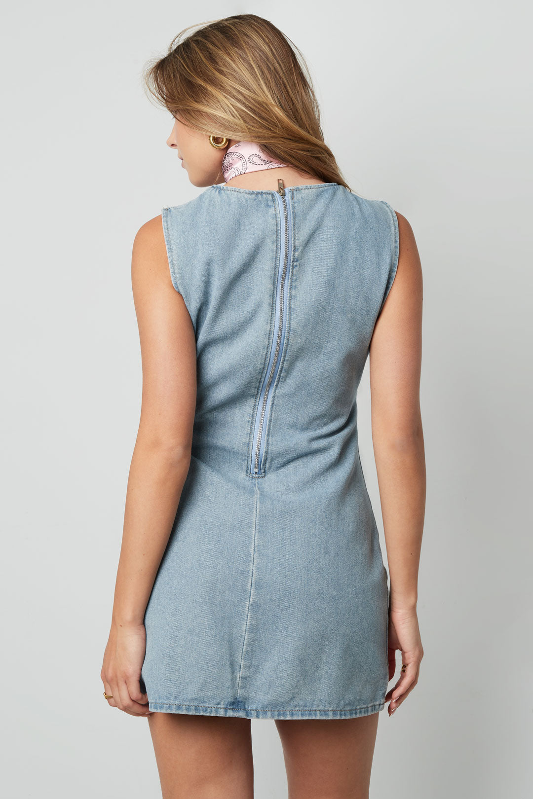 Cotone Abito Mini Donna Senza Maniche Bodycon