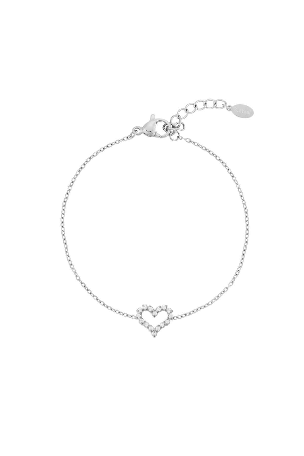 Bracciale a forma di cuore con strass