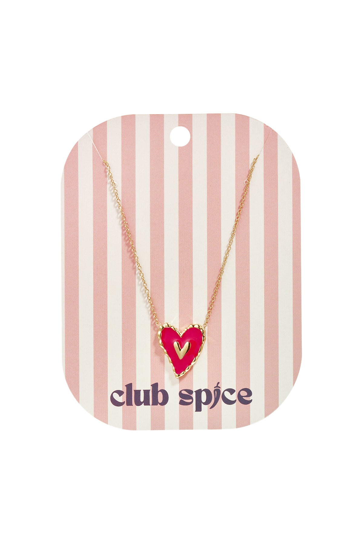 Collana con cuore rosso pendente